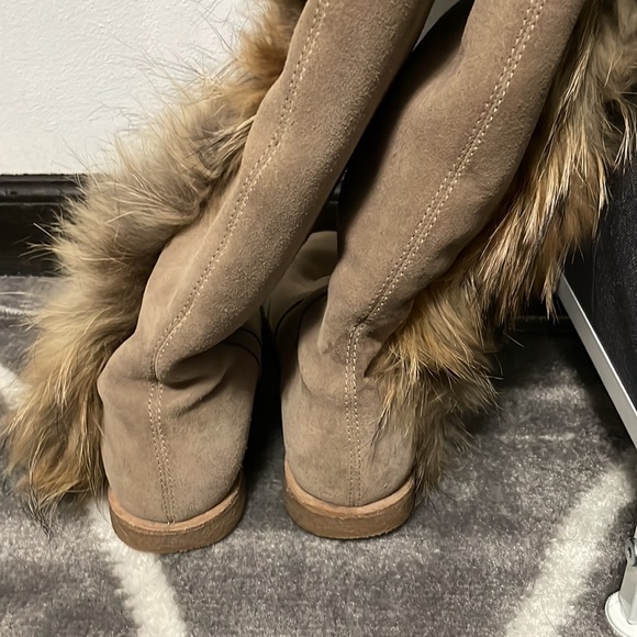 UGG Koolaburra Sasha Leather Fox Fur Tall Boot - Picture 8 of 10